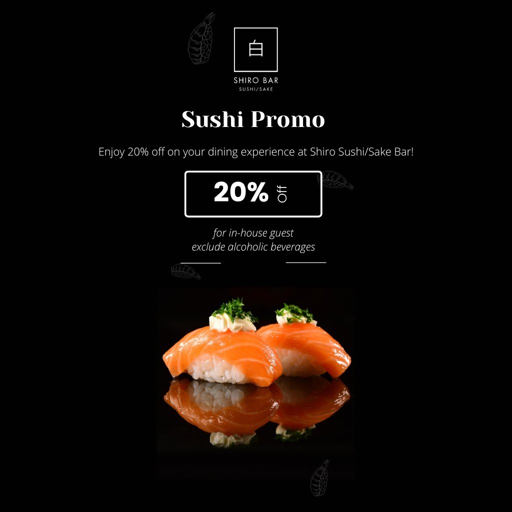 20% off Promo Shiro Sushi Sake Bar Seminyak Bali