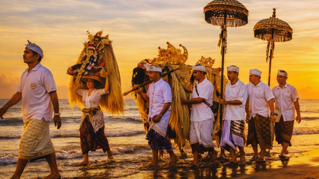 Melasti Rituals before Nyepi Day in Bali